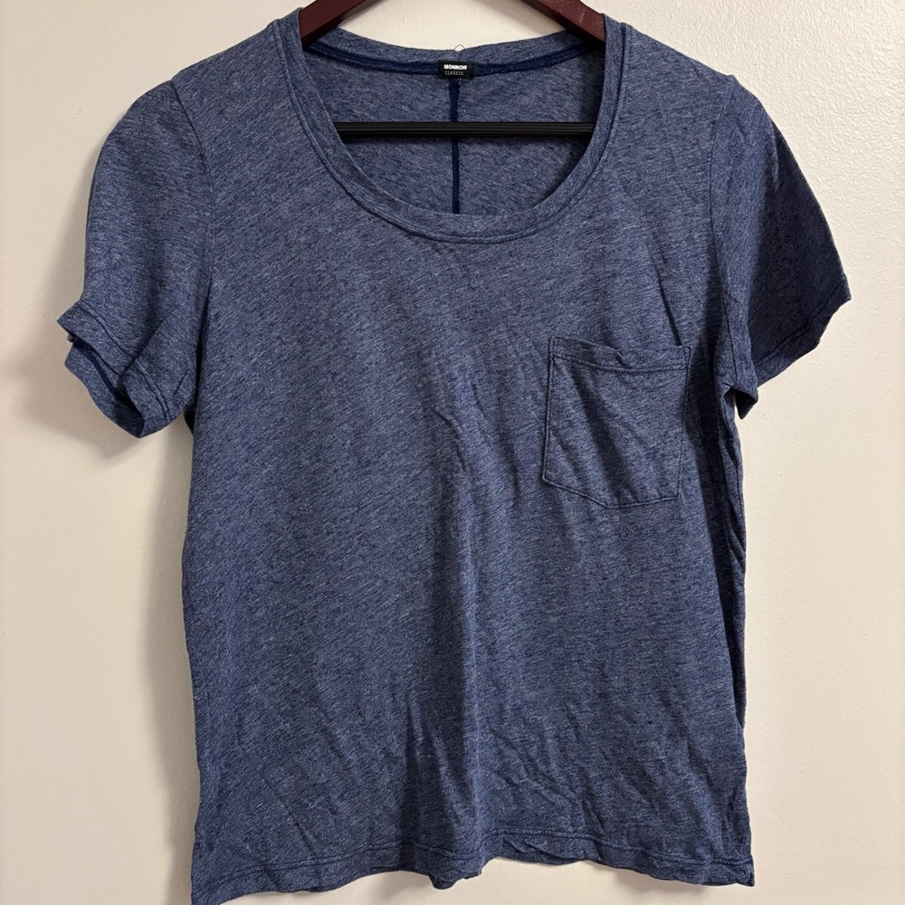 Monrow Heathered Blue Short Sleeve Tee